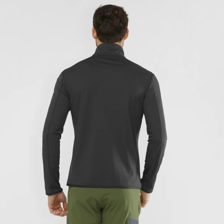 Salomon Essential Lightwarm Half Zip Men's Sweatshirt Black | CA 38V1